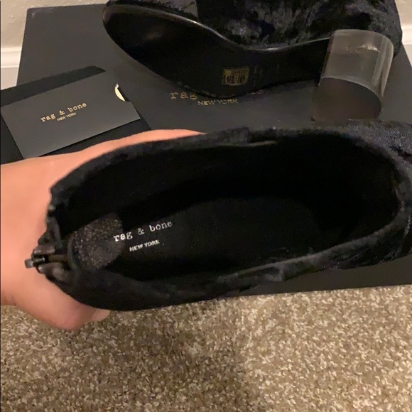 NWT rag and bone Drea Bootie velvet lucite - Picture 6 of 9